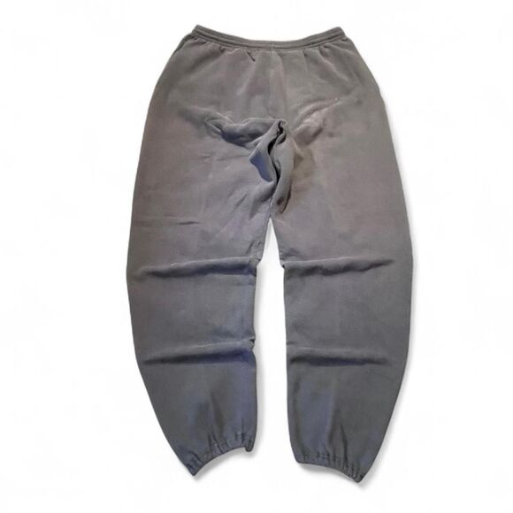 Vintage 90s Usa Made Cheetah Blank Black Cuffed Sweatpants Sz L READ DESC - Picture 1 of 6